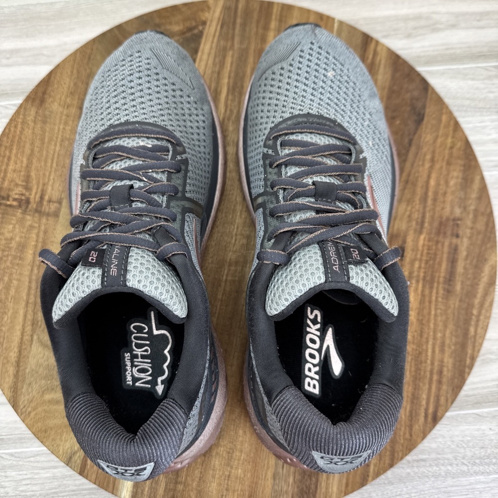 Brooks Adrenaline 20 Women's 9B GTS XX Gray/RoseAthletic Running Shoes Sneakers - Picture 5 of 9